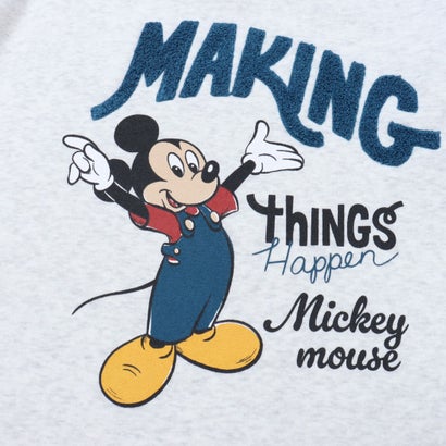 セットアップセブン SETUP7 Disney Mickey フロッキー&ニット帽 クルーネックスウェット MNY （ライトグレー系1）｜詳細画像