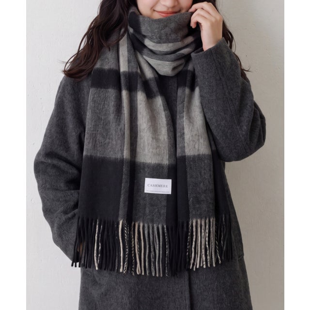 カシミヤストール 22021/22025/21027 CLIR （ブラック系その他2）