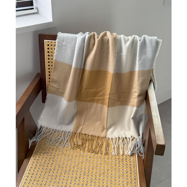 チェックストール 抗菌防臭+保湿加工 帯付 CLIR （ベージュ）