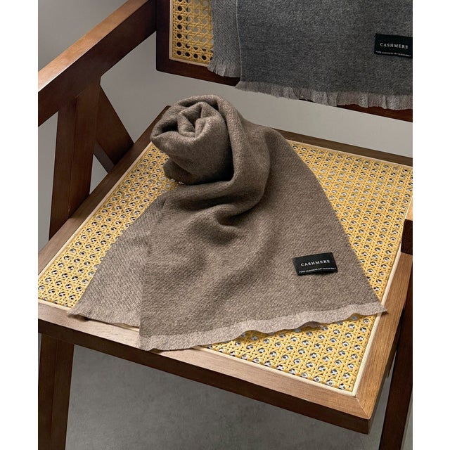 カシミヤリバー風縮絨マフラー CLIR （ブラウン）