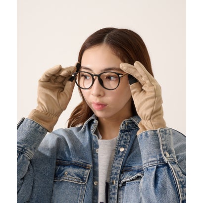 セットアップセブン SETUP7 フェイクスエード パッチワーク スマホ 裏ボア 手袋 WINGI （ベージュ）｜詳細画像