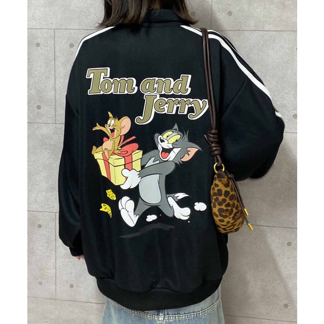 TOM&JERRYダブルライントラックジャケット SPD （ブラック）
