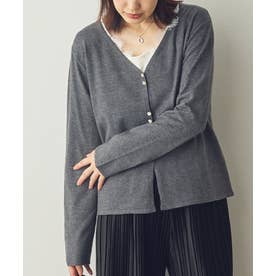 衿レースニットトップス SPD （チャコールグレー）