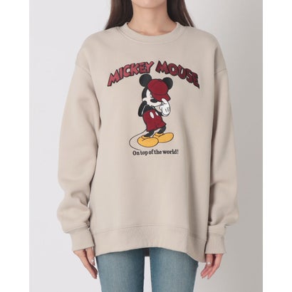 Mickey/ミッキー クルーネックスウェット MNY （ベージュ）｜詳細画像