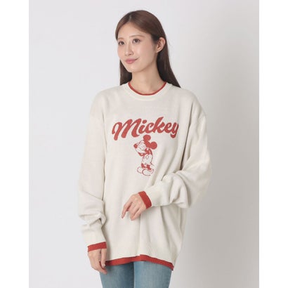 Mickey/ミッキー ジャガード配色ニット MNY （ホワイト）｜詳細画像