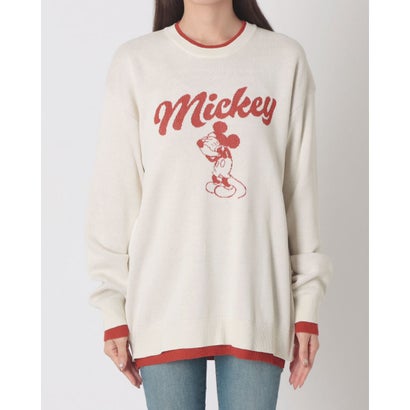 Mickey/ミッキー ジャガード配色ニット MNY （ホワイト）｜詳細画像