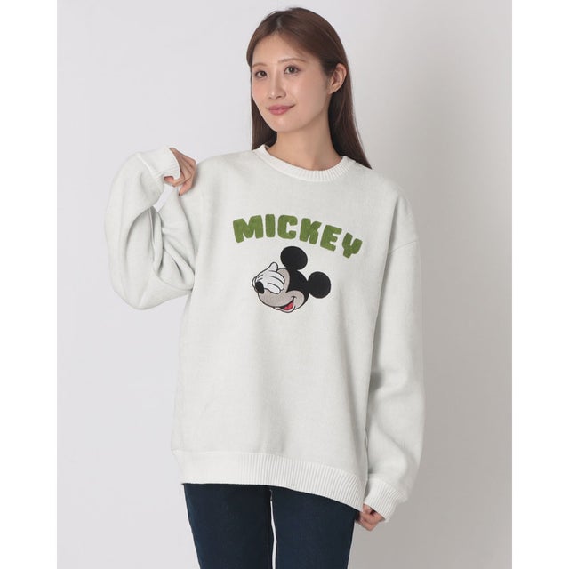 キャラクター 裏シャギー刺繍スウェット MNY （アイボリー系2）