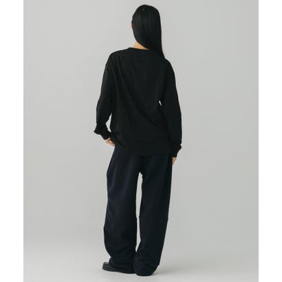HENLEY NECK SNAP LONG SLEEVE TEE / ヘンリーネック スナップボタン ロングスリーブTシャツ （black）｜詳細画像