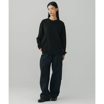 HENLEY NECK SNAP LONG SLEEVE TEE / ヘンリーネック スナップボタン ロングスリーブTシャツ （black）｜詳細画像