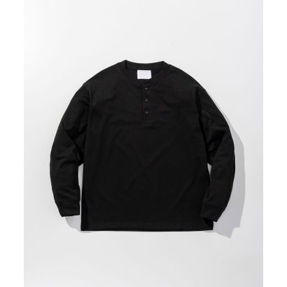 HENLEY NECK SNAP LONG SLEEVE TEE / ヘンリーネック スナップボタン ロングスリーブTシャツ （black）｜詳細画像