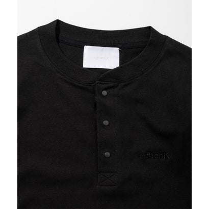 HENLEY NECK SNAP LONG SLEEVE TEE / ヘンリーネック スナップボタン ロングスリーブTシャツ （black）｜詳細画像