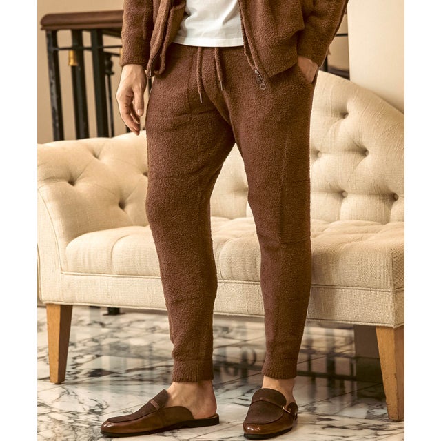 カシミヤタッチ ブロックニットパンツ （brown）