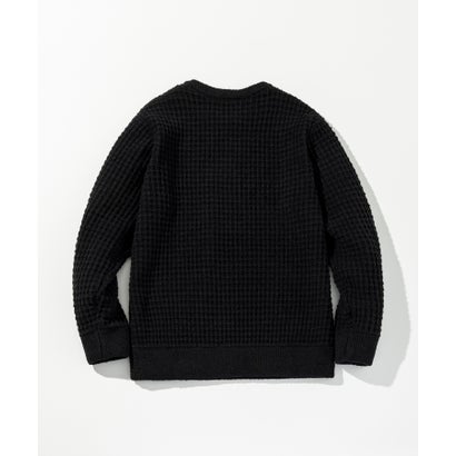 ウノ ピゥ ウノ ウグァーレ トレ リラックス 1PIU1UGUALE3 RELAX ブロックワッフルニットプルオーバー （black）｜詳細画像
