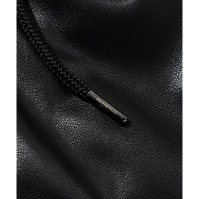メタルアイコン シンセティックレザーコンビパーカー （black）｜詳細画像