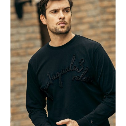 コード刺繍ロゴロングTシャツ （black）｜詳細画像