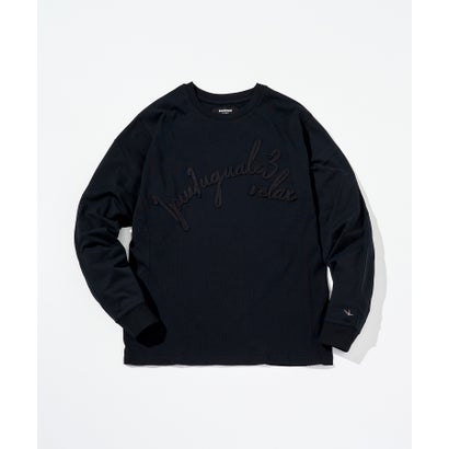 コード刺繍ロゴロングTシャツ （black）｜詳細画像