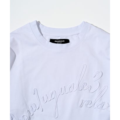 コード刺繍ロゴロングTシャツ （white）｜詳細画像