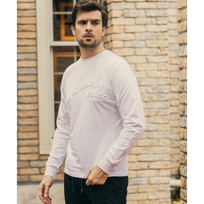 コード刺繍ロゴロングTシャツ （white）｜詳細画像