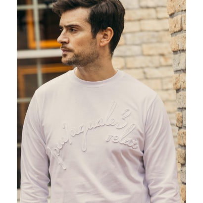 コード刺繍ロゴロングTシャツ （white）｜詳細画像