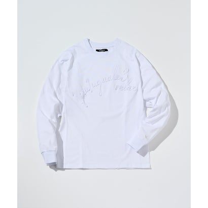 コード刺繍ロゴロングTシャツ （white）｜詳細画像