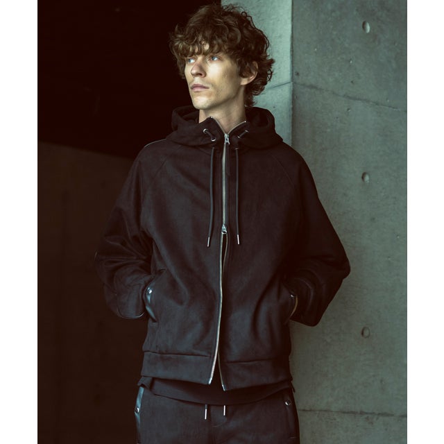 シンセティックスウェードポンチパーカー （black）