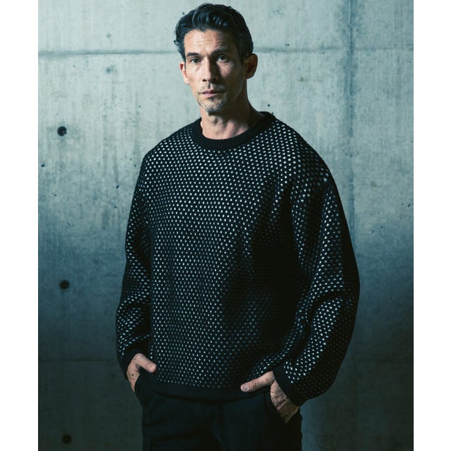 メッシュジャガードニット （black）