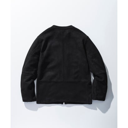 シンセティックスウェードポンチ ライダースジャケット （black）｜詳細画像