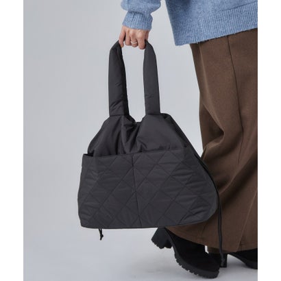 【撥水】キルト巾着ビッグトートバッグ （ブラック(019)）｜詳細画像