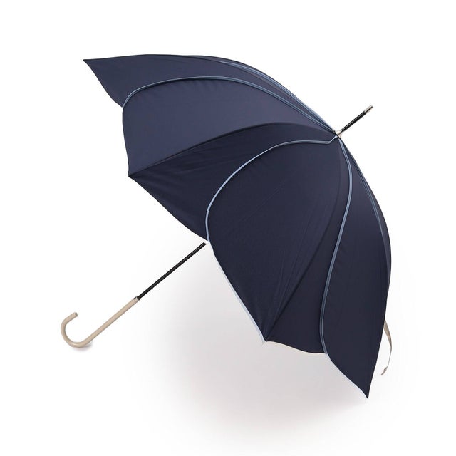 【because/雨傘】アソートバイカラーパイピング 長傘 （ネイビー(093)）