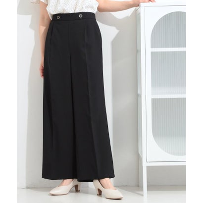 【ひんやり/着丈選べる/洗濯後しわになりにくい/S-LL】大人の上品シルエット センタープレスタックワイドパンツ （ライトベージュ(651)）｜詳細画像