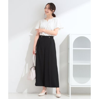【ひんやり/着丈選べる/洗濯後しわになりにくい/S-LL】大人の上品シルエット センタープレスタックワイドパンツ （モカブラウン(642)）｜詳細画像