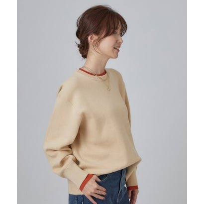 配色が上品 スウェットライクニット （ネイビー(094)）｜詳細画像