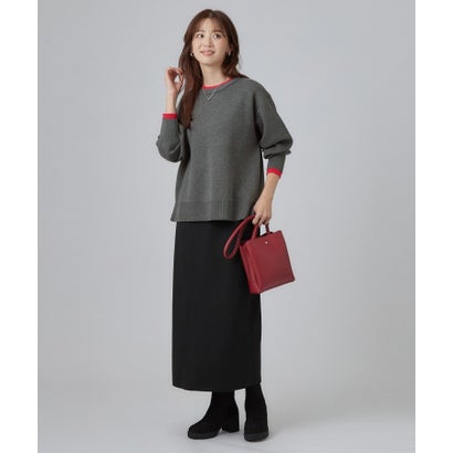 配色が上品 スウェットライクニット （ブラウン(043)）｜詳細画像