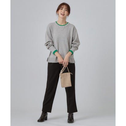 配色が上品 スウェットライクニット （ベージュ(052)）｜詳細画像