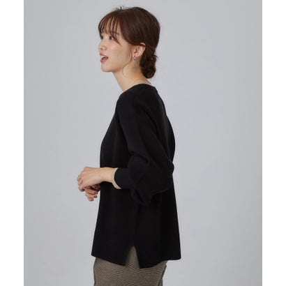 配色が上品 スウェットライクニット （チャコールグレー(014)）｜詳細画像