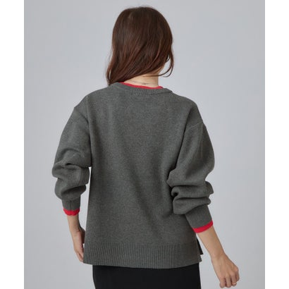 配色が上品 スウェットライクニット （チャコールグレー(014)）｜詳細画像