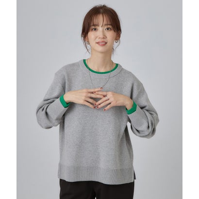 配色が上品 スウェットライクニット （グレー(012)）｜詳細画像