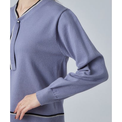 もちもち配色ボウタイニットTOPS （オフホワイト(003)）｜詳細画像