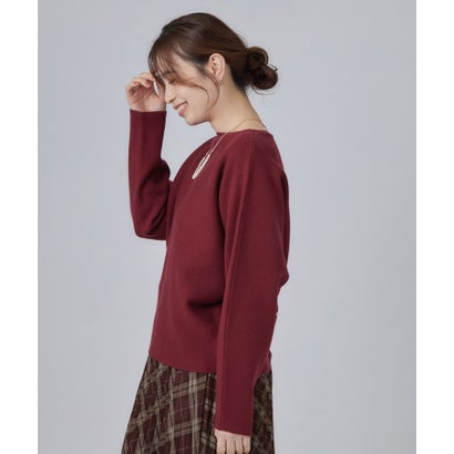 【もちここ】ドルマンニットプルオーバー （サックスブルー(090)）｜詳細画像