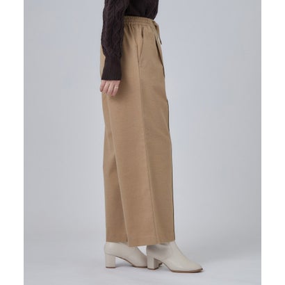 SHOO・LA・RUE 【着丈選べる/セットアップ可/ぱちぱちしにくい】洗濯後しわになりにくい 両面微起毛 あったかイージーワイドパンツ （チャコールグレーロング(614)）｜詳細画像