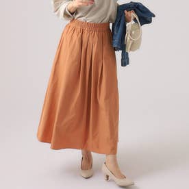 女性らしいボリューム感 ギャザースカート （オレンジ(066)）
