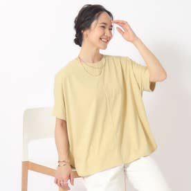 リサイクルポリエステル ひんやり・UV・洗える 袖口ロールアップドルマンTシャツ （ライトイエロー(030)）