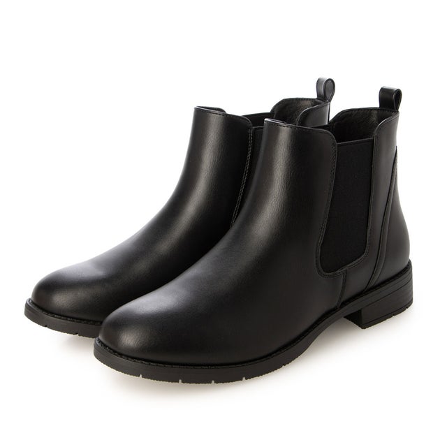 スパットシューズ（サイドゴアブーツタイプ）幅広 3E 手を使わずに履ける【22.5cm～25.0cm】 （BLK）