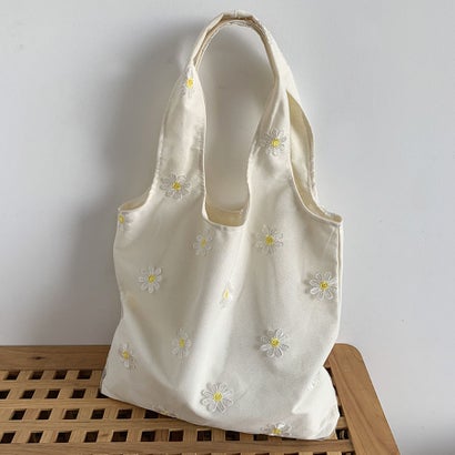 トートバッグ レディース ハンドバッグ カバン バッグ 大容量 花柄 布 カバントート 手提げ （ベージュ）｜詳細画像