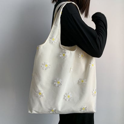 トートバッグ レディース ハンドバッグ カバン バッグ 大容量 花柄 布 カバントート 手提げ （ベージュ）｜詳細画像