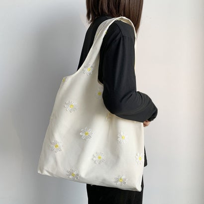 トートバッグ レディース ハンドバッグ カバン バッグ 大容量 花柄 布 カバントート 手提げ （ベージュ）｜詳細画像