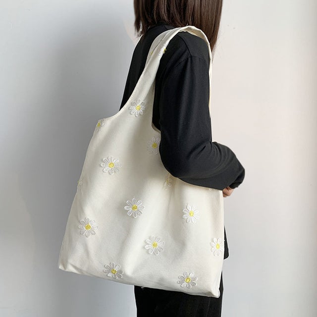 トートバッグ レディース ハンドバッグ カバン バッグ 大容量 花柄 布 カバントート 手提げ （ベージュ）