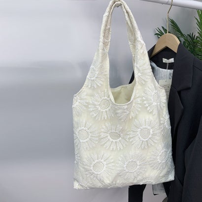 トートバッグ レディース ハンドバッグ カバン バッグ 大容量 花柄 布 カバントート 手提げ （ベージュ）｜詳細画像