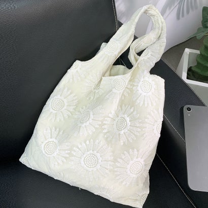 トートバッグ レディース ハンドバッグ カバン バッグ 大容量 花柄 布 カバントート 手提げ （ベージュ）｜詳細画像