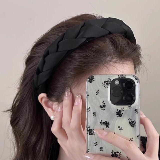 カチューシャ レディース キッズ まとめ髪 ヘアアクセサリー 痛くない ヘアバンド ヘッドアクセサリー シック 太め （ブラック）
